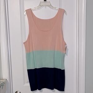 ⚡️ 3 for $30 ⚡️ Perfectly Priscilla Colorblock Sleeveless Top, NWT